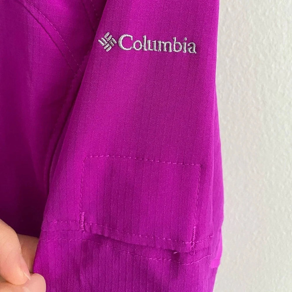 COLUMBIA Omni-Shade Sun Protection  Magenta Button Down Hiking Camping Shirt XS - Picture 8 of 15